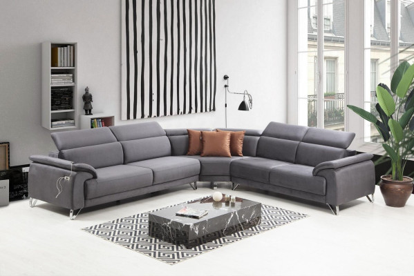 Sofá sofá esquinero en forma de L sofá tapizado muebles de asiento modernos muebles de lujo sala de estar