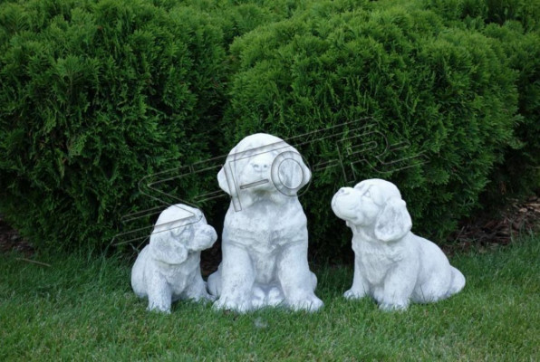 Decoración de jardín Perro Terraza Figura de piedra blanca Figuras Estatua decorativa
