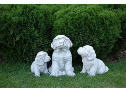 Decoración de jardín Perro Terraza Figura de piedra blanca Figuras Estatua decorativa