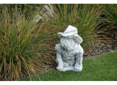 Decoración de jardín Perro Terraza Figuras de piedra blanco Estatua decorativa Figura