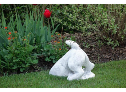 Decoración de jardín Perro Terraza Piedra Blanca Figuras Estatua decorativa Figura