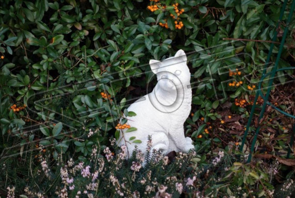 Decoración de jardín gato terraza figuras piedra figura estatua decorativa.