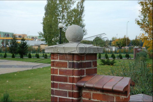 Jardín Muro Valla Columnas Corona Decoración Albañilería Coronas Gris Redondo Figura