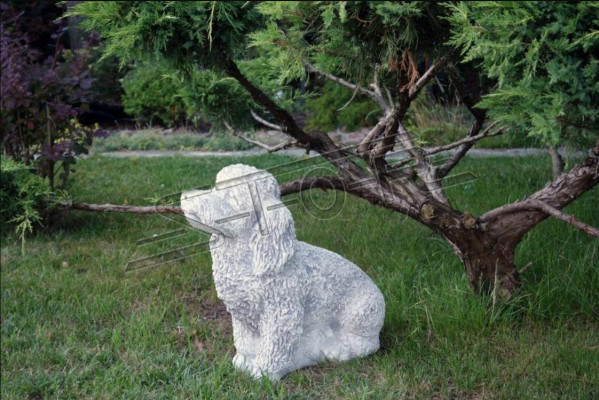 Jardín Blanco Decoración Perro Piedra Terraza Figura Figuras Estatua Decorativa