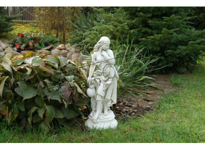 Figura de jardín "Madame Fontaine" 66 cm Figura de estanque de personas de hormigón piedra