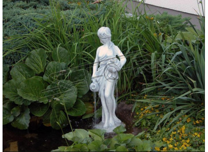 Figura de jardín "Señora Fontaine" 78cm Figura de estanque de personas de hormigón.