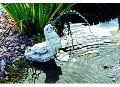 Figura de jardín "Fuente" de 32 cm. Figura de estanque estatua de piedra fundida.