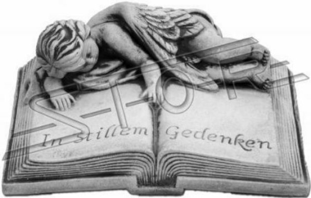Agarre el texto En memoria silenciosa Decoración de piedra Figura Estatua Libro