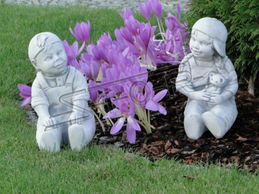 Niño chico, figura estatua de 34 cm, escultura de figuras estatuas para jardín