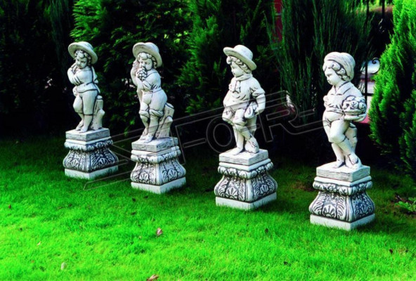 Joven figura de estatua de 70cm adornada para el jardín.