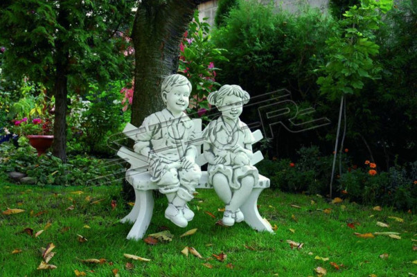 Joven muchacho sentado figura estatua figuras escultura estatuas jardín