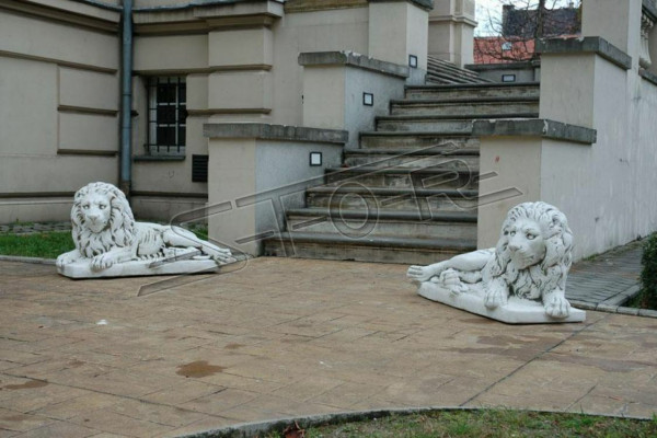 León tumbado Estatua Figura Decoración de jardín Terraza Escultura Antiguo