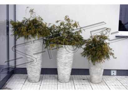 Naturales macetas de flores, cubo de plantación, decoración de jardín, floreros, macetas, figura.