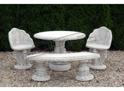 Mesa de piedra terraza jardín decoración muebles diseño de estilo antiguo elegante