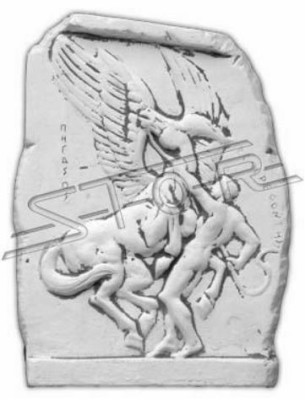 Relieve de pared, placa de piedra, imagen ángel estilo antiguo, relieve de yeso de piedra en la pared.