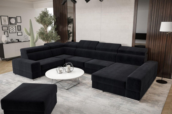 Sofá esquinero sofá de cuero sofá de diseño sofás en forma de U muebles de sala de estar tapizados modernos.