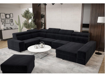 Sofá esquinero sofá de cuero sofá de diseño sofás en forma de U muebles de sala de estar tapizados modernos.