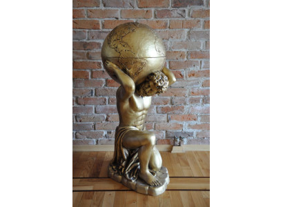 Estilo antiguo Globo clásico Atlas Minibar Bar Soporte para vinos Estatua Escultura Decoración