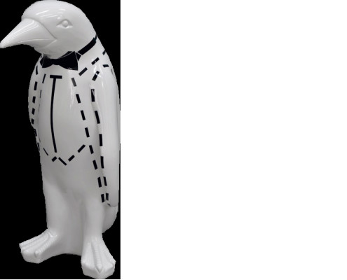 Figura de lujo de pingüino de diseño XXL de 67 cm escultura de animales hecha a mano.