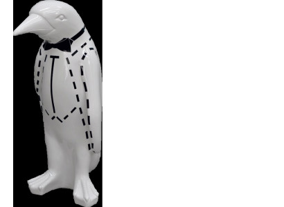 Figura de lujo de pingüino de diseño XXL de 67 cm escultura de animales hecha a mano.