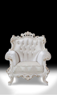 Sofá Chesterfield de 3 plazas + 1 blanca de tela con mesa de centro.