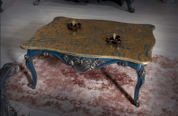 Estilo fundacional Muebles clásicos Juego de sofás Chesterfield 3+1+ mesa