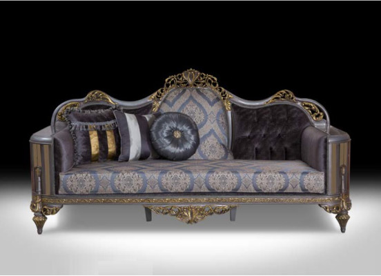 Sofá de estilo clásico con diseño Chesterfield para la sala de estar.