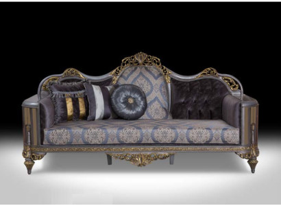 Sofá de estilo clásico con diseño Chesterfield para la sala de estar.