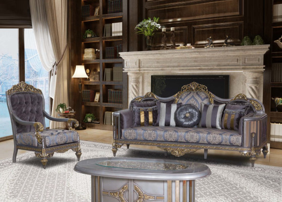 Sofá de estilo clásico con diseño Chesterfield para la sala de estar.