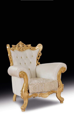 Sillón Chesterfield Blanco Sofá 1 Plaza Madera Textil Tapizado Nuevo