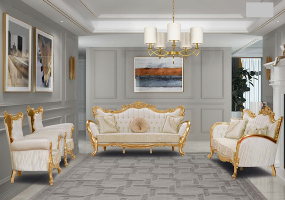 Sillón Chesterfield Blanco Sofá 1 Plaza Madera Textil Tapizado Nuevo