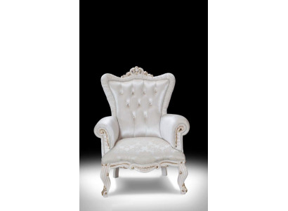 Sillón Blanco Salón Textil Diseño Chesterfield Estilo Italiano