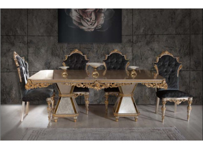 Conjunto de comedor francés: sofá 4 sillas mobiliario de comedor 5 piezas.