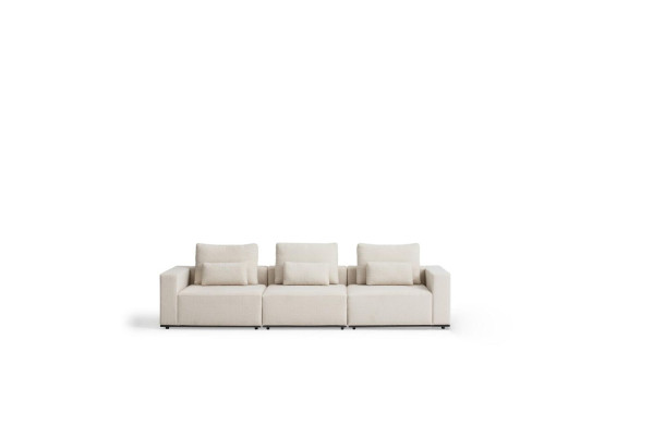 Sillones de tela de lujo blanco de cuatro plazas