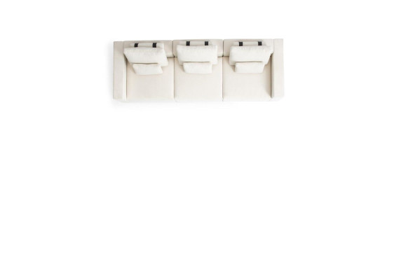 Sillones de tela de lujo blanco de cuatro plazas