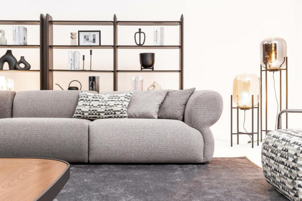 Sofá moderno de cinco plazas gris muebles de salón sofá tapizado estilo muebles