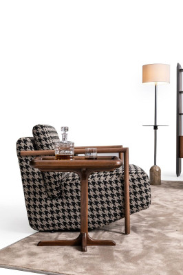 Sillón Sala de estar Asiento Textil Muebles Tapizado Nuevo Diseño de Sillón Moderno