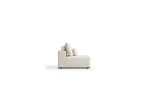 Conjunto de salón en forma de U Sofá Blanco Mobiliario tapizado en tela Sofá Estructura de madera