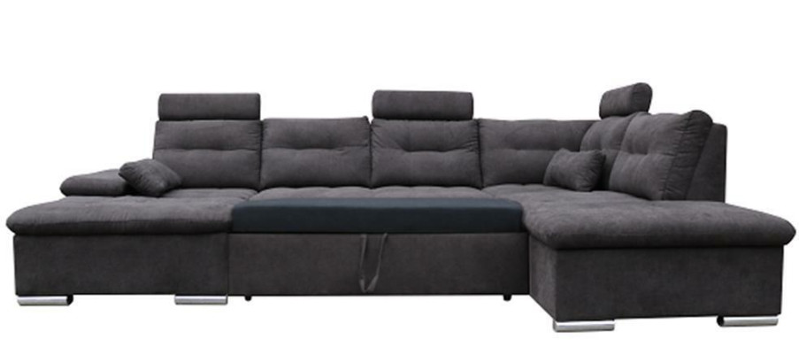 Sofá de esquina en forma de U, conjunto de sofás de tela con función de cama para la sala de estar.