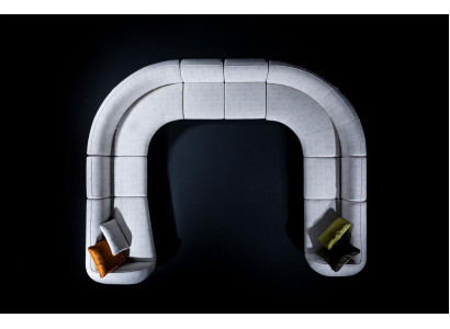 Sofá en forma de U, diseño de lujo para sala de estar moderna, sofá seccional de tela.