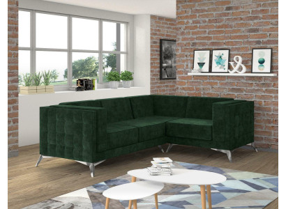 Sofá esquinero en forma de L Sofá sofá de diseño Sofás tapizados de tela modernos Conjunto de esquina verde