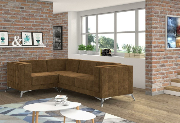 Tela en forma de L Sofá Salón Sofá de esquina Conjunto de diseño sofá moderno