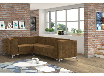 Tela en forma de L Sofá Salón Sofá de esquina Conjunto de diseño sofá moderno
