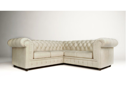 Sofá de esquina Chesterfield en forma de L tela diseño sofá acolchado asiento sofá textil
