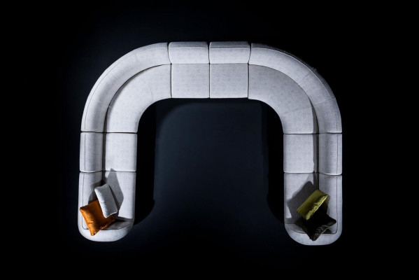 Sofá de esquina de diseñador de lujo para sala de estar, textil, estilo de muebles