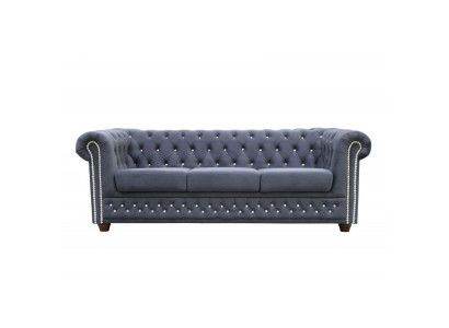 Chesterfield juego de sofá sofá 3+1+1 cojín sofás asiento piedras de cristal