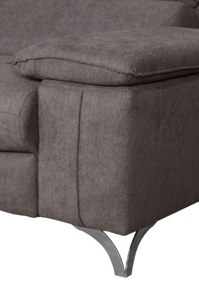 Diseño de sofá esquinero en forma de L con función de cama, sofá de cuero y tela multifunción.