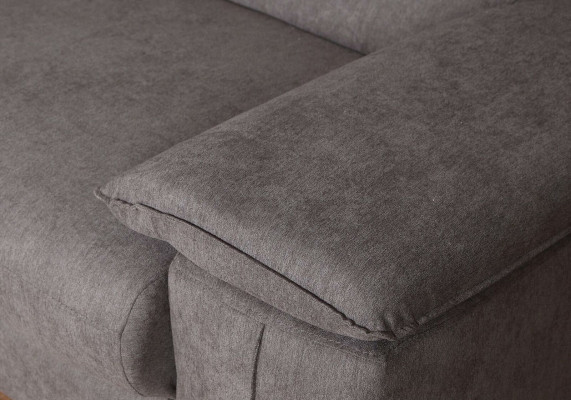 Diseño de sofá esquinero en forma de L con función de cama, sofá de cuero y tela multifunción.