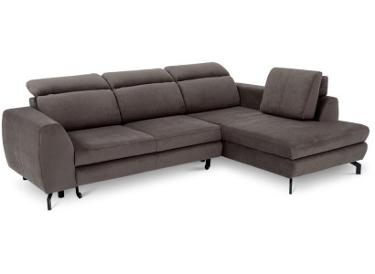 Sofá esquinero con función de cama, sofá cama textil tapizado con cajón para cama.