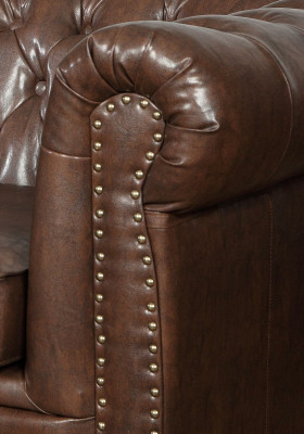 Sofá de cuero Conjunto de sofá Juego de sofá 3+2 plazas Conjunto de sofás Diseño de sofá Chesterfield